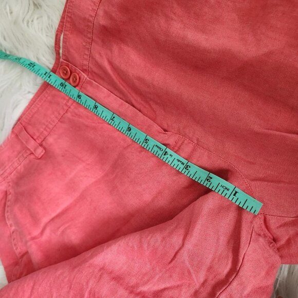 Jones New York 100% Linen Casual Pants size 12 (33x26") Pink Wide Leg Trousers - Picture 6 of 15